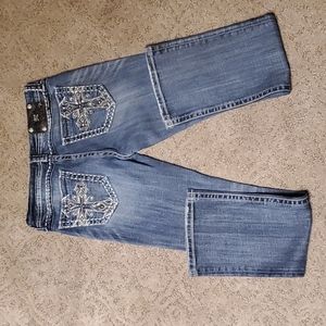 Womens Miss Me Jeans. Embellished cross pocket